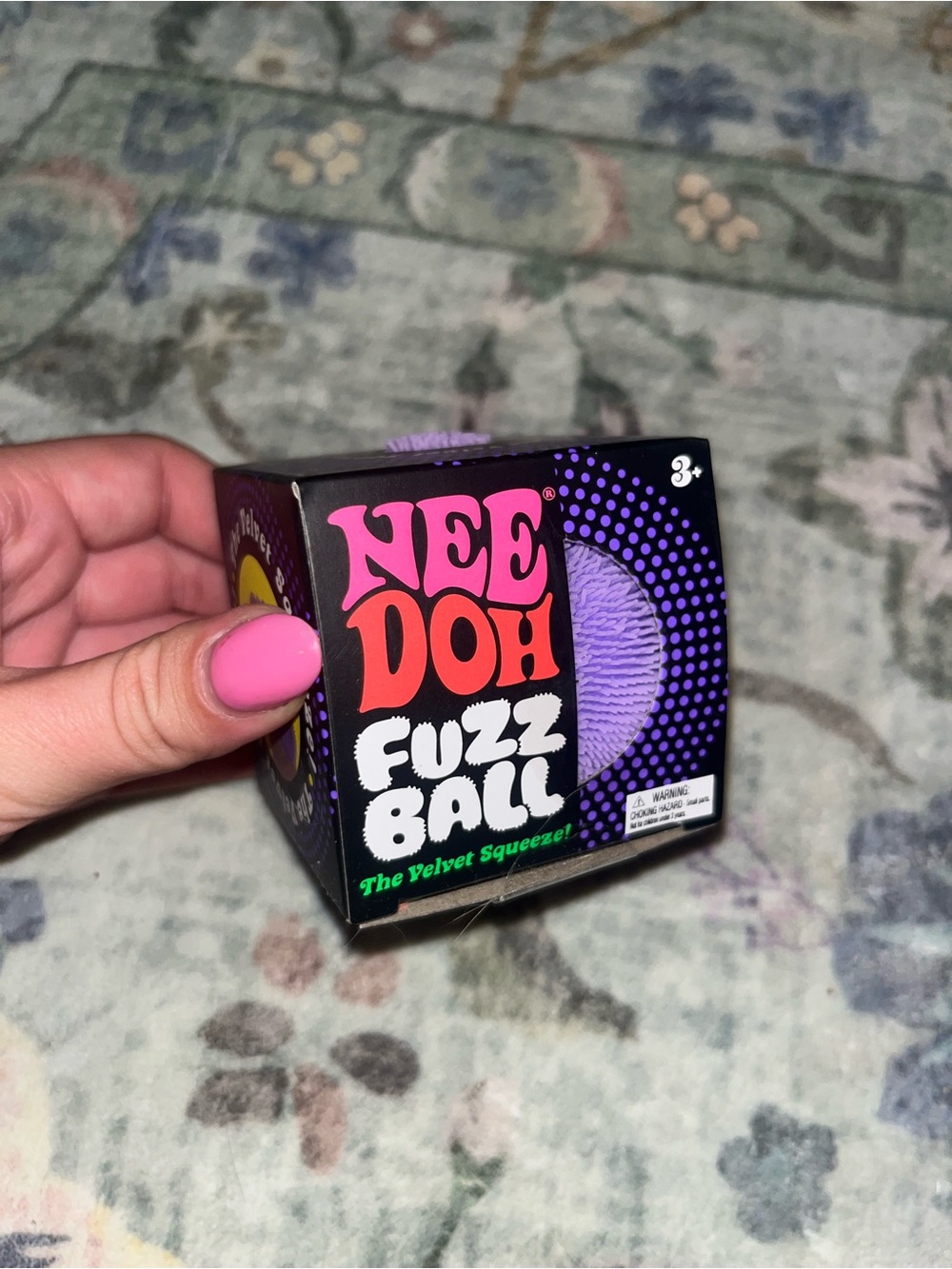 Needoh Fuzz Ball Velvet Squeezer - Purple